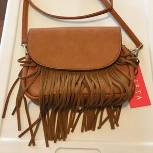 Vieta Fringe Western Boho Leather Zip Purse